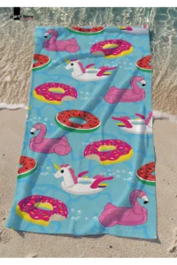 Marte Home Flamingo Unicorn Colorful Beach Towel