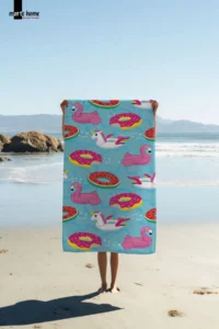 Marte Home Flamingo Unicorn Colorful Beach Towel - Image 2