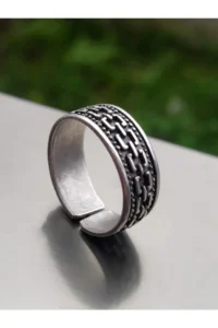 The Collection Roma pattern Model Adjustable Silver Plated Ring