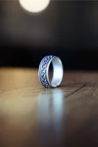 The Collection Roma pattern Model Adjustable Silver Plated Ring - Image 2