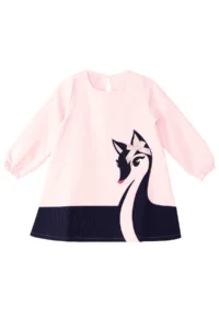 Denokids Elegant Ceylan Girls' Weaving Pink Winter Dress - Image 3