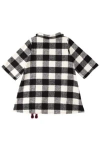 Denokids Pompon Girls' Baby Collar Toy Plaid Dress - Image 4
