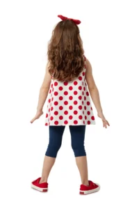 Denokids Polka Dot Lily Girl's Summer T-shirt Tunic Tights Set - Image 2