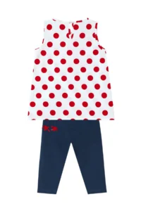 Denokids Polka Dot Lily Girl's Summer T-shirt Tunic Tights Set - Image 8