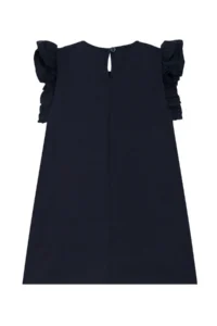 Denokids Unique Unicorn Girl's Frilled Navy Blue Summer Dress - Image 4