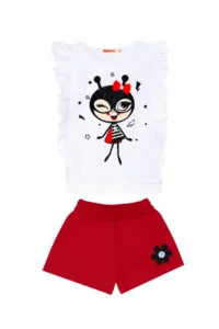 Denokids Bug Love Girls' T-Shirt Shorts Set - Image 3