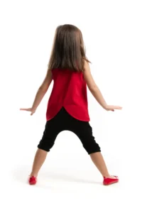 Denokids Red Ladybug Striped Girl's Summer T-Shirt Capri Shorts Set - Image 2