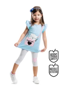 Denokids Kitty Girls' Tunic Leggings Set in Bag