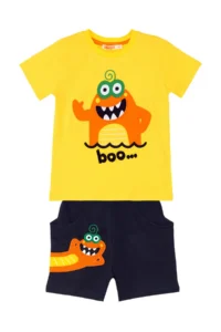 Denokids Lake Monster Boys' T-Shirt Shorts Set - Image 3