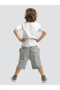 Denokids Timsah Baggy Boys' Summer T-Shirt Shorts Set - Image 2