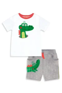 Denokids Timsah Baggy Boys' Summer T-Shirt Shorts Set - Image 3