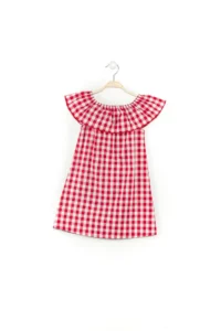 Denokids Girls' Plaid Summer Dress with Heart Glasses - Image 4
