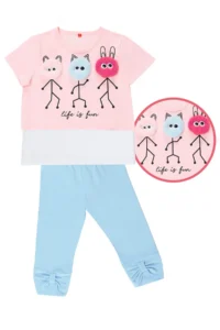 Denokids Life Is Fun Girls' T-Shirt Leggings Set - Image 3