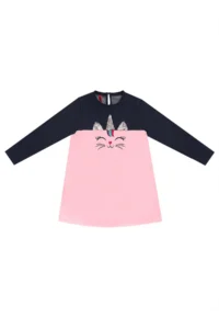 Denokids sequined Catcorn Girls' Pink Long Sleeve Dress - Image 3