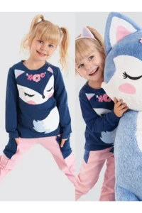 Denokids Cute Fox Girls' Rahat T-Shirt Pants Set