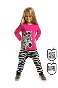 Denokids Zebra Fashion Girl's Winter T-shirt Trousers Set