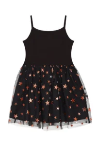 Denokids Black Copper Star Girl's Tulle Tutu Fluffy Strap Evening Dress - Image 4