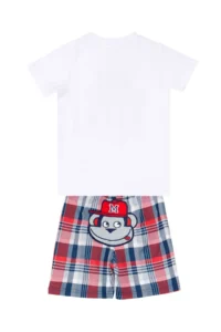 Denokids Monkey Plaid Boys' T-Shirt Shorts Set - Image 4