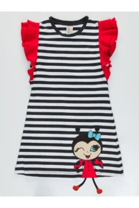 Denokids Uğurlu Girls' Striped Dress - Image 3