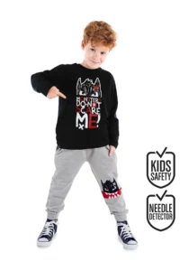 Denokids Don't Scare Boy's Winter T-shirt Trousers Set
