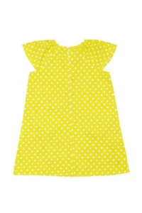 Denokids Dotted Bees Girls' Yellow Summer Dress - Image 4