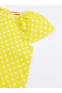 Denokids Dotted Bees Girls' Yellow Summer Dress - Image 6