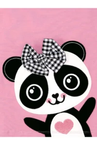 Denokids Panda Ruffle Detailed Girls' Pink Summer Dress - Image 7