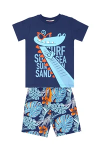 Denokids Surfer Croco Boys' T-Shirt Shorts Set - Image 3