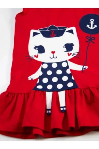 Denokids Denizci Kedi Girls' Tunic Leggings Set - Image 3