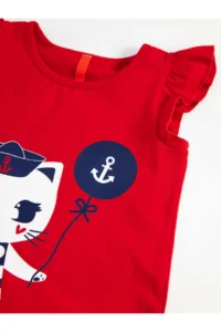 Denokids Denizci Kedi Girls' Tunic Leggings Set - Image 5