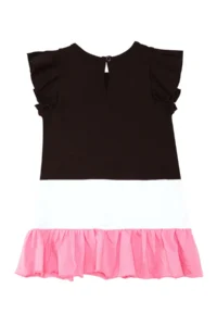 Denokids WHITE Kedi Frilly Girls' Black Summer Dress - Image 4