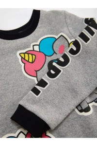 Denokids Unicorn Girls' Gray Sweat Dress - Image 6