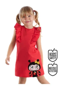 Denokids Frilly Fly Fly Girls' Red Summer Dress
