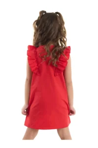Denokids Frilly Fly Fly Girls' Red Summer Dress - Image 2