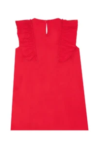 Denokids Frilly Fly Fly Girls' Red Summer Dress - Image 4