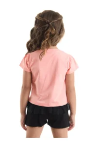 Denokids Sevimli Fare Girls' T-Shirt Shorts Set - Image 2
