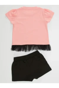 Denokids Sevimli Fare Girls' T-Shirt Shorts Set - Image 4