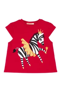 Denokids Balerin Zebra Girls' T-Shirt Shorts Set - Image 5