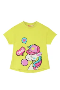 Denokids Cool Unicorn Girl's Summer T-shirt Lilac Tights Set - Image 5