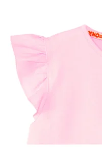 Denokids Striped Friends Girl's Frilly Pink Summer Dress - Image 5