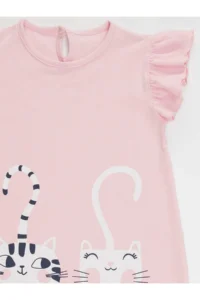 Denokids Striped Friends Girl's Frilly Pink Summer Dress - Image 6