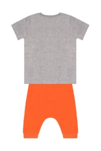 Denokids Roar Kaplan Orange Boy's Summer T-shirt Capri Shorts Set - Image 4