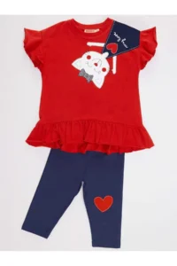 Denokids Yaramaz Kedi Girls' T-Shirt Leggings Set - Image 3