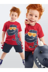 Denokids Cool Dino Boys' Summer T-Shirt Shorts Set
