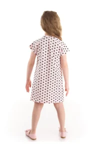 Denokids WHITE Kedi Girls' Puantiye Pink Summer Dress - Image 2