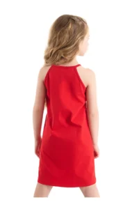 Denokids Unicorn Love Girl's Strappy Red Summer Dress - Image 2
