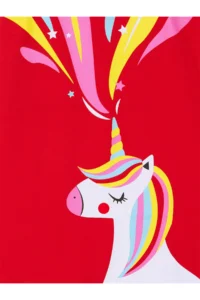 Denokids Unicorn Love Girl's Strappy Red Summer Dress - Image 5