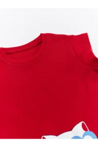 Denokids Kedi Frilly Red Girls' Summer Dress - Image 6