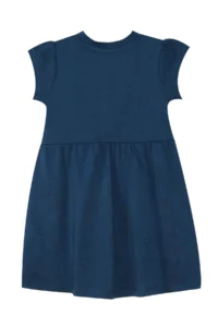 Denokids Koala Cotton Combed Cotton Girl's Summer Navy Blue Dress - Image 4