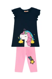 Denokids Unicorn Power Girls' T-Shirt Leggings Set - Image 3